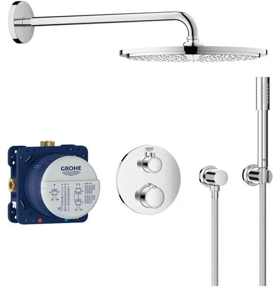 Grohe Grohtherm suihkusarja, jossa Rainshower Cosmopolitan 310 -suihkupää, kromi