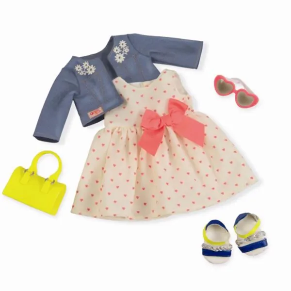 Our Generation Nuken vaatteet Deluxe - Mekko sydämillä