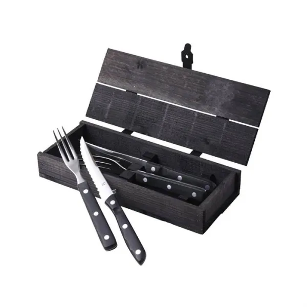 Gense Old Farmer pihvi/grilli aterimet 4 osaa - Musta/teräs