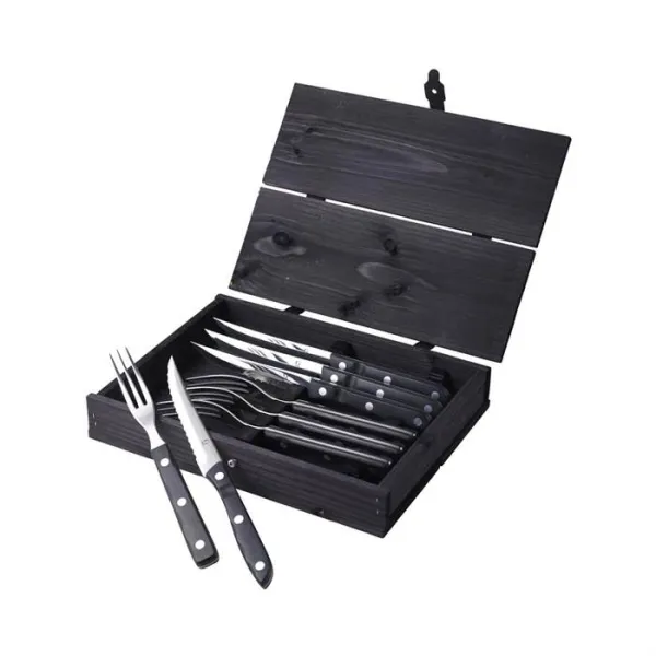 Gense Old Farmer pihvi/grilli aterimet 8 osaa - Musta/teräs