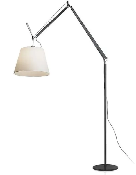 Artemide Tolomeo Mega Lattiavalaisin Musta Runko 32 cm Pergamenttivarjostin Himmennin