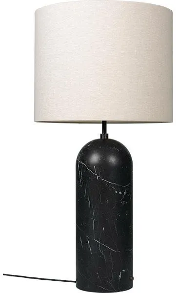 GUBI Gravity Lattiavalaisin Musta Marmori ja Kangasvarjostin XL Matala