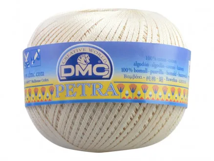 DMC Petra nro 8 Virkkauslanka Yksivärinen ECRU Luonnollinen