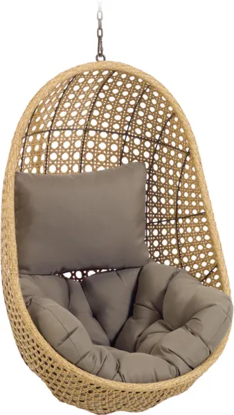 Cira, Ulkokäyttöön tarkoitettu riippuva tuoli, luonnollinen, H121x84x82 cm