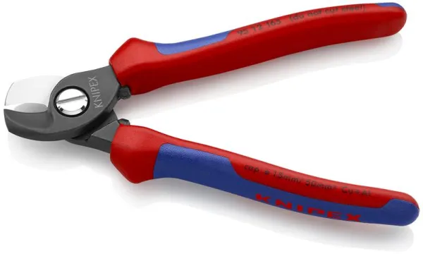 Knipex kaapelileikkuri, ruskeaksi käsitelty, monikomponenttikahvalla 165 mm