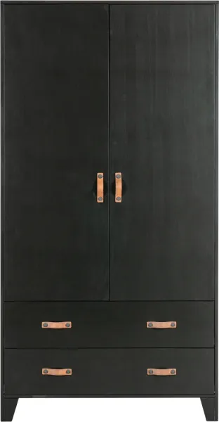 Dian, Vaatekaappi, musta, K180x40x94 cm, mänty