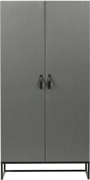 Morris, Vaatekaappi, harmaa, H195x100x53 cm, mänty