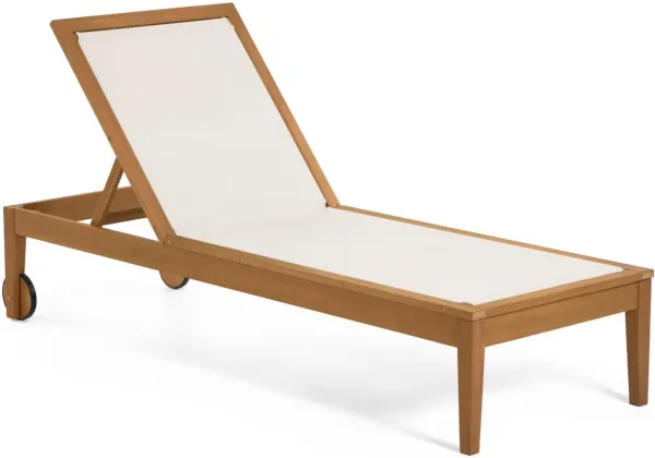 Caterin, Ulkokäyttöön tarkoitettu aurinkotuoli, valkoinen, massiivipuuta