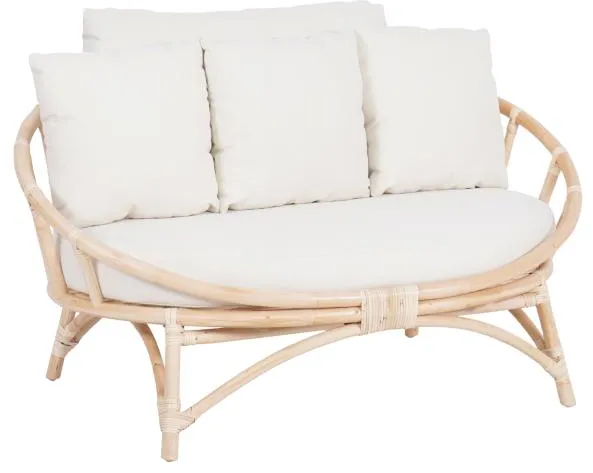 Muscat lounge-sohva 2 hengelle valkoinen 127x102x70cm