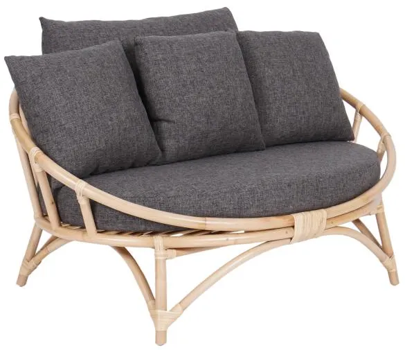 Muscat 2 hengen lounge-sohva tummanharmaa 127x102x70cm