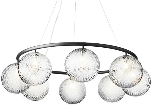 Nuura Miira 8 Pyöreä Kattokruunu Rock Grey/Optic Clear