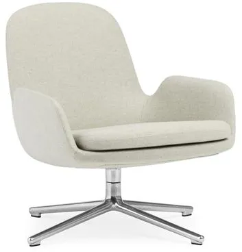 Normann Copenhagen Era Lounge Chair Low with Swivel Aluminium/Main Line Flax MLF20