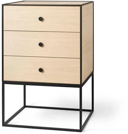 Audo Frame 49 sivupöytä, jossa 3 laatikkoa, tammi