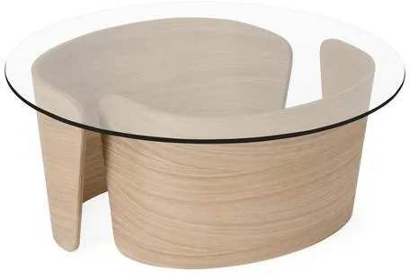 Sibast Furniture No 7 Sohvapöytä Ø70 Matala Valkoöljytty tammi/Lasi