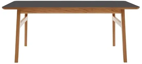 Magnus Olesen Freya-sohvapöytä lakatusta massiivitammesta/musta linoleumi 4023 Forbo P 120 x L 60 x K 50