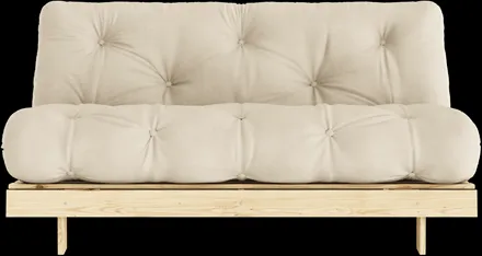 Karup Design Roots vuodesohva patjalla 160x200 747 beige/mäntypuu