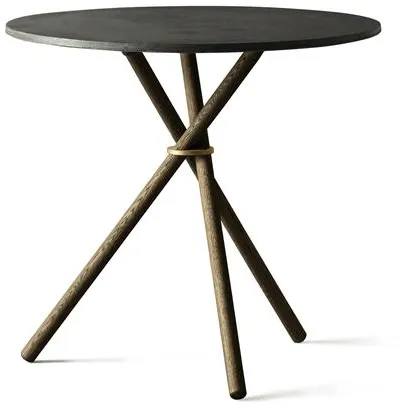 Eberhart Aldric Kahvipöytä Ø80 Tumma betoni/Tumma tammi