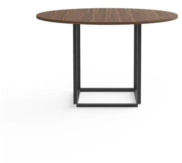New Works Florence ruokapöytä Ø120 pähkinä mustalla rungolla