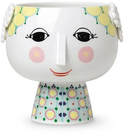 Bjørn Wiinblad Eva kukkaruukku jalustalla - Ø15,5 cm - Keltainen